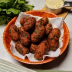 Golden brown Methi Na Muthia with fenugreek leaves, chickpea flour