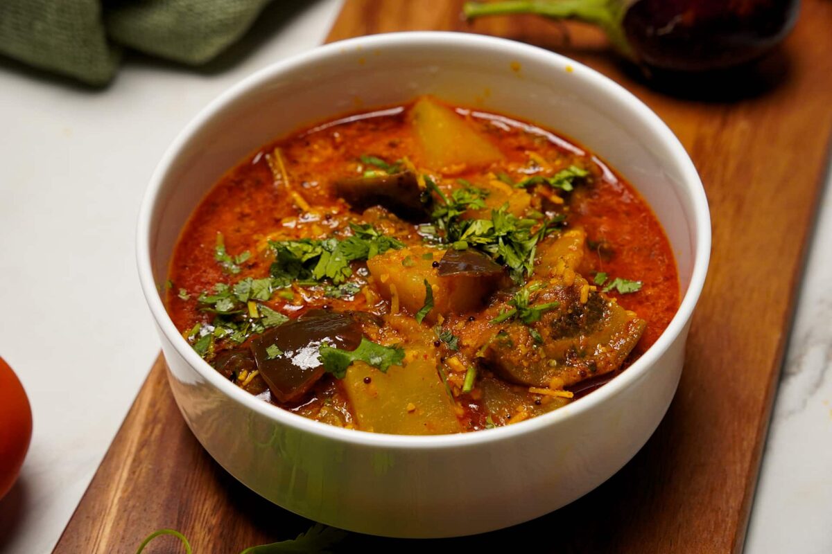 Ringan Batata Nu Shaak can served with soft rotis or rice, a wholesome meal